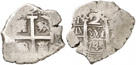 1744. Felipe V. Lima. V. 2 reales. (Cal. 1233). 6,59 g. MBC.