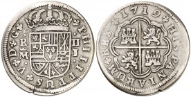 1719. Felipe V. Madrid. J. 2 reales. (Cal. 1245). 5,60 g. MBC/MBC-.