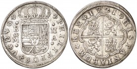 1721. Felipe V. Madrid. A. 2 reales. (Cal. 1248). 4,86 g. MBC+.
