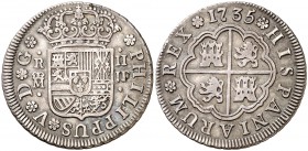 1735. Felipe V. Madrid. JF. 2 reales. (Cal. 1254). 5,68 g. MBC+.