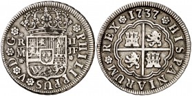 1737. Felipe V. Madrid. JF. 2 reales. (Cal. 1255). 5,93 g. MBC.