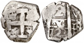 172(¿3?). Felipe V. Potosí. V. 2 reales. (Cal. ¿1345?). 5,75 g. BC.