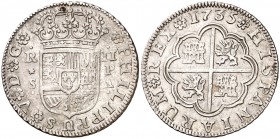1735. Felipe V. Sevilla. PA. 2 reales. (Cal. 1435). 5,86 g. MBC/MBC+.
