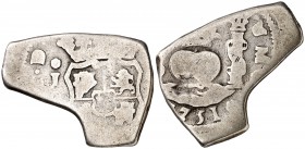 1751. Fernando VI. Guatemala. J. 2 reales. (Cal. 456) 6,53 g. Columnario. Curioso flan. BC+.