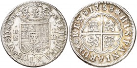 1758. Fernando VI. Madrid. JB. 2 reales. (Cal. 484). 5,80 g. MBC.