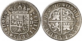 1740. Felipe V. Madrid. JF. 4 reales. (Cal. 1006). 12,84 g. Escasa. MBC-.