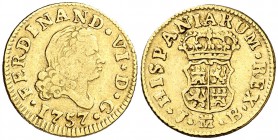 1757. Fernando VI. Madrid. JB. 1/2 escudo. (Cal. 255). 1,75 g. MBC-.