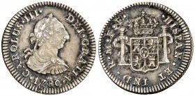 1780. Carlos III. México. FF. 1/2 real. (Cal. 1772). 1,69 g. MBC+.
