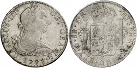 1777. Carlos III. México. FM. 8 reales. (Cal. 923). 26,78 g. Ex Áureo & Calicó 08/03/2012, nº 2489. MBC.