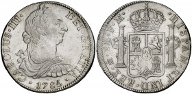 1785. Carlos III. México. FM. 8 reales. (Cal. 937). 26,86 g. Buen ejemplar. Ex Áureo & Calicó 08/03/2012, nº 1276. MBC+.