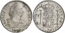 1779. Carlos III. Potosí. PR. 8 reales. (Cal. 980). 26,75 g. Leves manchitas. Buen ejemplar. Ex Áureo & Calicó 04/07/2013, nº 359. MBC/MBC+.