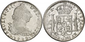 1782. Carlos III. Potosí. PR. 8 reales. (Cal. 986). 26,95 g. Ex Colección Isabel de Trastámara 29/10/2014, nº 533. MBC/MBC+.