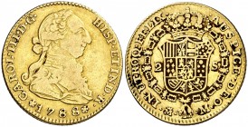1788. Carlos III. Madrid. M. 2 escudos. (Cal. 459). 6,64 g. MBC-/MBC.
