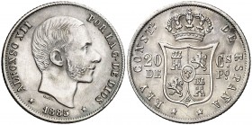 * 1885. Alfonso XII. Manila. 20 centavos. (Cal. 92). 5,17 g. EBC.