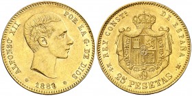 1880*1880. Alfonso XII. MSM. 25 pesetas. (Cal. 10). 8,06 g. EBC-.