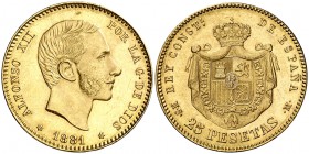 * 1881*1881. Alfonso XII. MSM. 25 pesetas. (Cal. 14). 8,07 g. EBC.