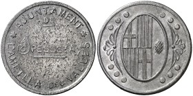 L'Ametlla del Vallés. 1 peseta. (T. 201). 1,75 g. AL. Rara. MBC/MBC-.