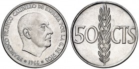 * 1966*1970. Estado Español. 50 céntimos. (Cal. 117). 0,99 g. Proof.