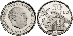 1957*73. Estado Español. 50 pesetas. (Cal. 26). 12,40 g. Proof.