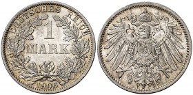 1906. Alemania. A (Berlín). 1 marco. (Kr. 14). 5,56 g. AG. Bella. S/C-.