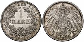 1906. Alemania. F (Stuttgart). 1 marco. (Kr. 14). 5,56 g. AG. Bella. S/C-.