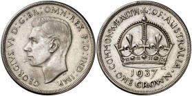 1937. Australia. Jorge VI. 1 corona. (Kr. 34). 28,23 g. AG. EBC.