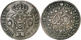 1795. Azores. María I. 20 reis. (Kr. 3). 11,89 g. CU. MBC.