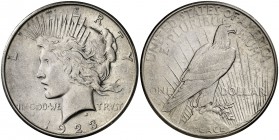 1923. Estados Unidos. D (Denver). 1 dólar. (Kr. 150). 26,67 g. AG. EBC-.