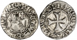 Francia. Bretaña. Francisco I (1442-1450). Rennes. Demi blanc à la targe. (D. 322). 1,32 g. AG. Escasa. MBC.