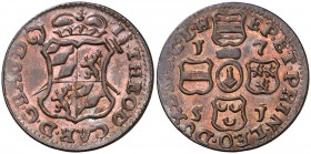 1751. Países Bajos. Juan Teodoro de Baviera. Lieja. 1 liard. (Kr. 155). 3,07 g. CU. EBC-.
