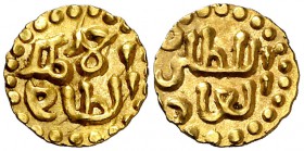 s/d. Sultanato de Samudra-Qassai. Ahmad Malik az-Zahir (aH 746-785/1346-1383 d.C.). 1 kupang de oro). Mitch. N-I.S & W.C. 3074). 0,61 g. Escasa. EBC.
