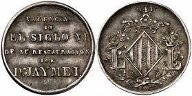 (1838). Isabel II. Valencia. Medalla. (Medallero Valenciano 133). 3,50 g. Plata. MBC+.