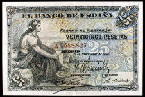 1906. 25 pesetas. (Ed. B98a). 24 de septiembre. Serie A. MBC-.