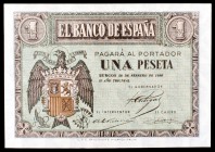 1938. Burgos. 1 peseta. (Ed. D28a). 28 de febrero. Serie F. Leve doblez. EBC+.