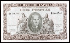 1940. 100 pesetas. (Ed. D39a). 9 de enero, Colón. Serie B. S/C-.
