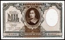 1940. 1000 pesetas. (Ed. D41). 9 de enero, Murillo. Dobleces. Escaso. MBC+.
