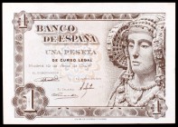 1948. 1 peseta. (Ed. D58a). 19 de junio, La Dama de Elche. Serie G. S/C-.