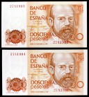 1980. 200 pesetas. (Ed. E6). 16 de septiembre, Clarín. Pareja correlativa, sin serie. S/C.