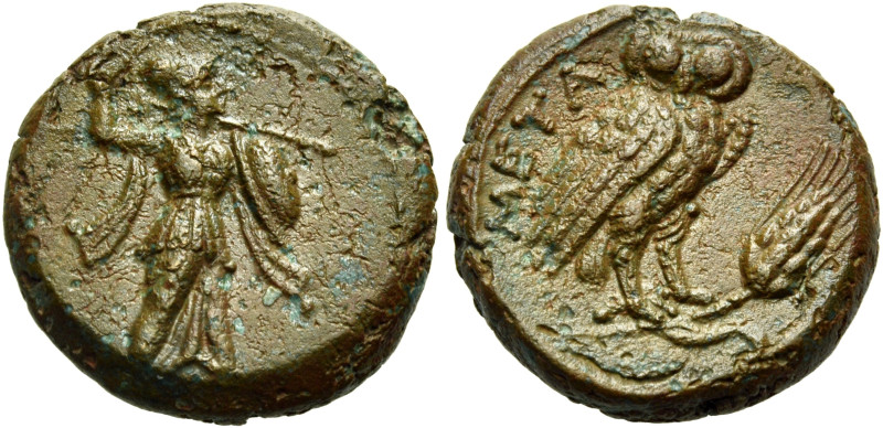 LUCANIA. Metapontum. Circa 300-250 BC. Chalkous (Bronze, 15 mm, 3.67 g, 12 h). A...