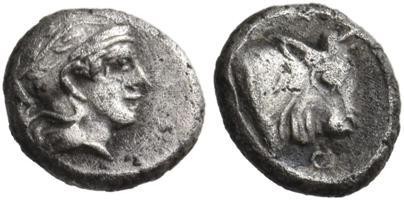 LUCANIA. Sybaris V. Circa 440 BC or slightly later. Trihemiobol (Silver, 6.5 mm,...