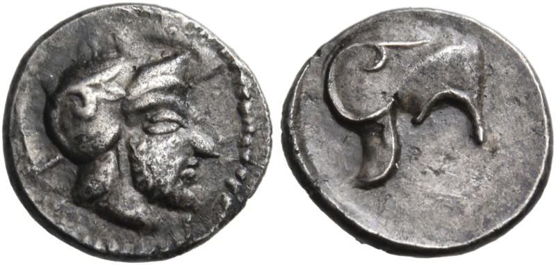 SICILY. Himera. Circa 470-450 BC. Litra (Silver, 10 mm, 0.67 g, 12 h). Bearded m...