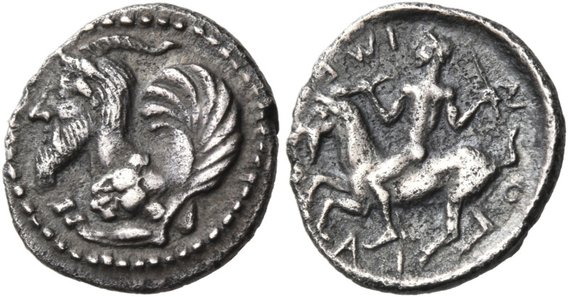 SICILY. Himera. Circa 470-450 BC. Litra (Silver, 12 mm, 0.78 g, 6 h). Forepart o...