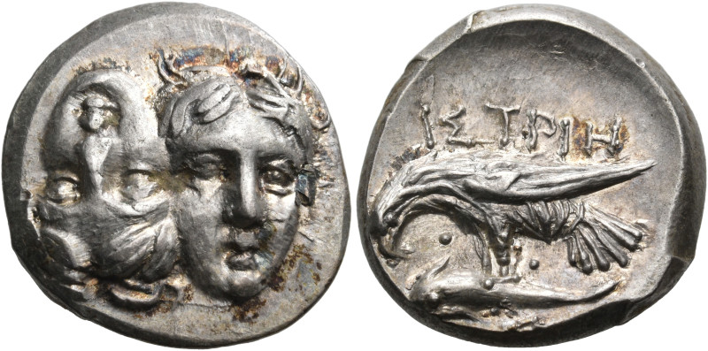 MOESIA. Istros. Circa 313-280 BC. Drachm (Silver, 19 mm, 6.01 g, 12 h). Two faci...