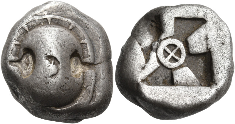 BOEOTIA. Thebes. Circa 480-460 BC. Stater (Silver, 18.5 mm, 11.98 g). Boeotian s...