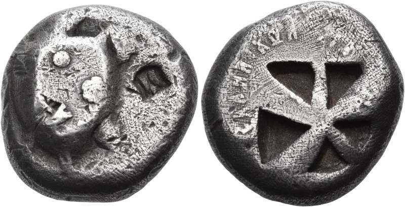 ISLANDS OFF ATTICA, Aegina. Circa 525-480 BC. Stater (Silver, 20 mm, 11.70 g). S...