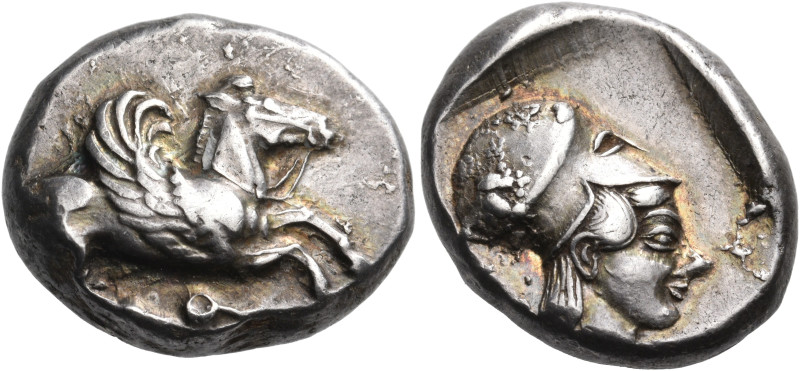 CORINTHIA. Corinth. Circa 480-400 BC. Stater (Silver, 20 mm, 8.66 g, 3 h). Ϙ Peg...