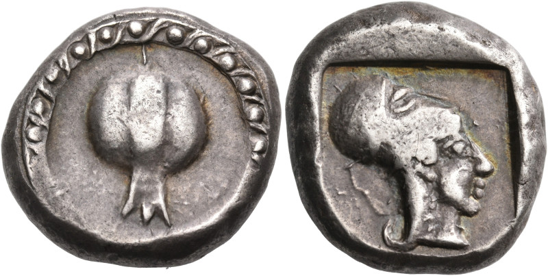 PAMPHYLIA. Side. Circa 460-430 BC. Stater (Silver, 21 mm, 10.88 g, 11 h). Pomegr...