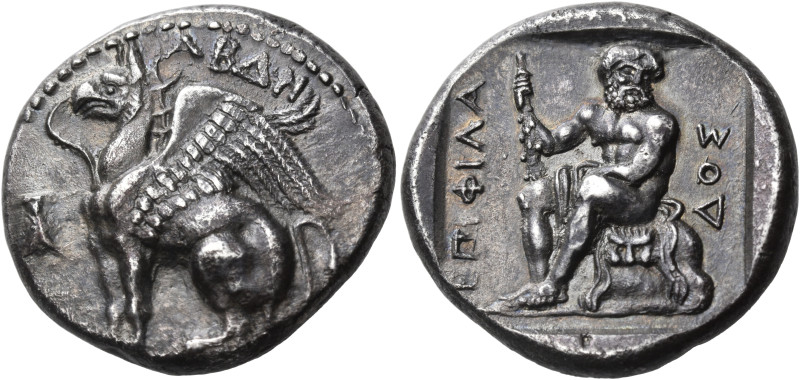 THRACE. Abdera. Circa 411/0-386/5 BC. Tetradrachm (Silver, 24 mm, 12.37 g, 12 h)...