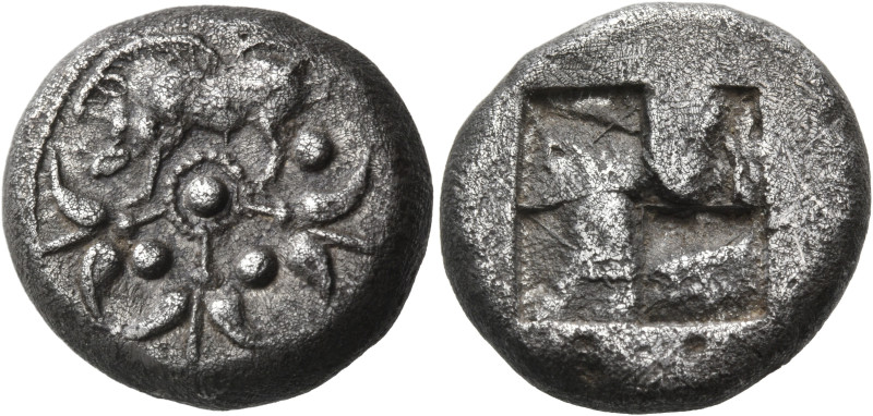 MACEDON. Stagira. Circa 530-525 BC. Stater (Silver, 18 mm, 8.33 g), the "Roses o...