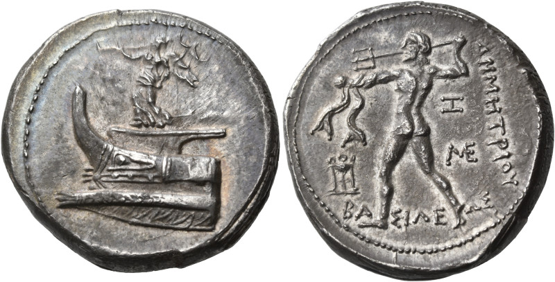 KINGS OF MACEDON. Demetrios I Poliorketes, 306-283 BC. Tetradrachm (Silver, 27 m...